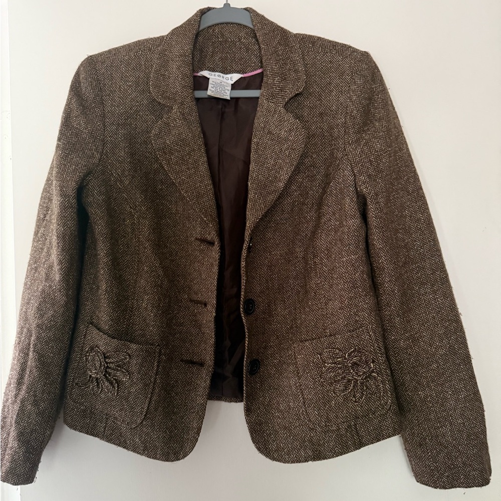 Blazer with Embroidered Pockets